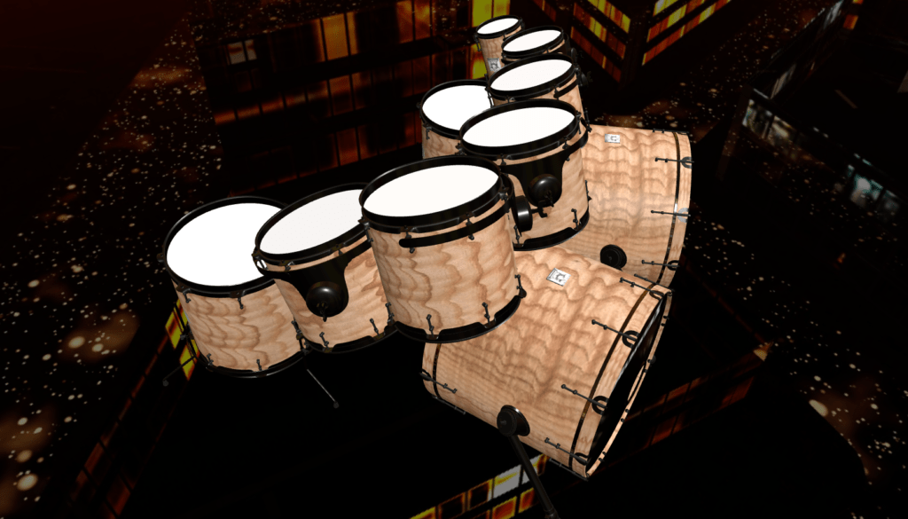 Custom Made Exotic Tamo Ash Drum Kit