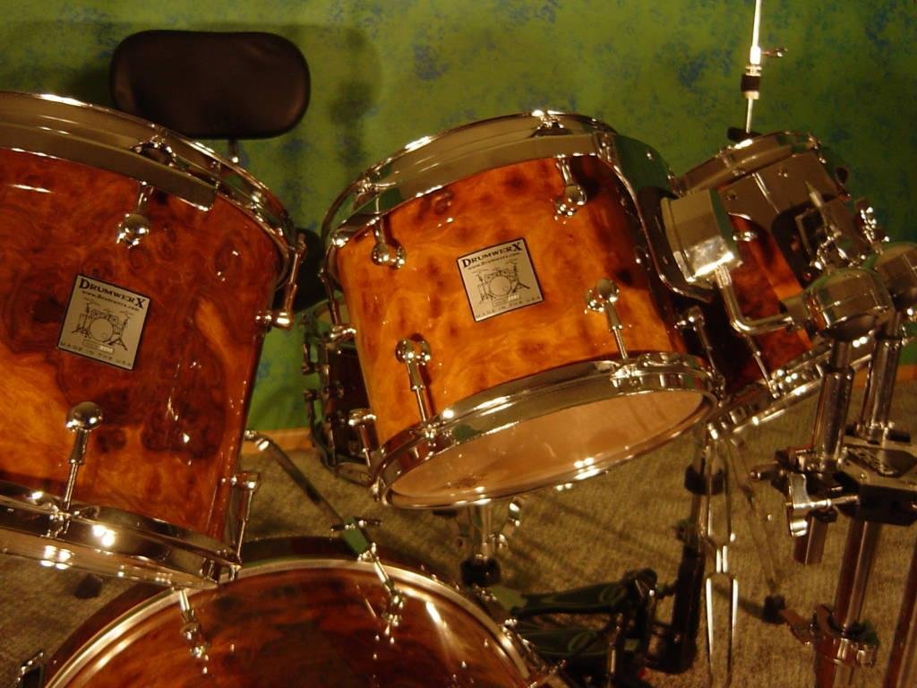 Custom Made Walnut Burl Drum Kit