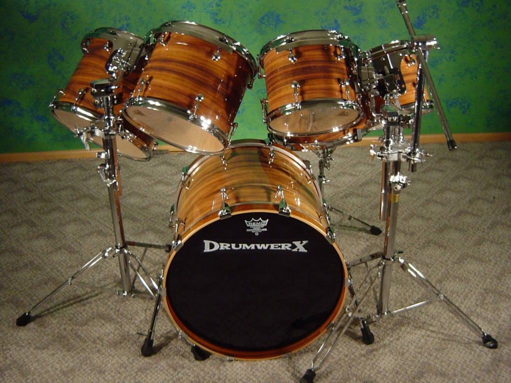 Custom Made Exotic Rosewood Drum Kit